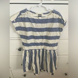 Tea Girls Dress blue white striped dress